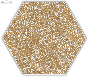Плитка Ceramika Paradyz Shiny Lines Gold Heksagon Inserto F (19,8х17,1)